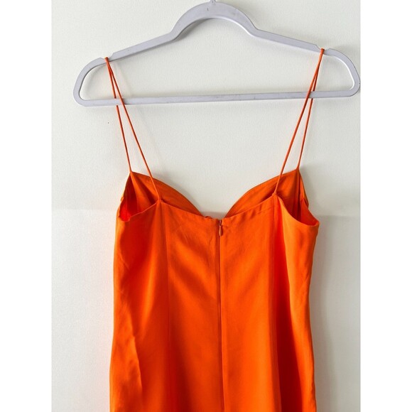Reformation Ocean Dress Size 4 Orange Sweetheart-Neck Woven Mini Slip Dress - Picture 7 of 15